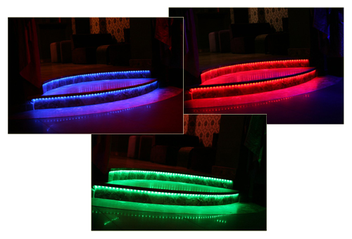 Podświetlenie schodów taśmą RGB